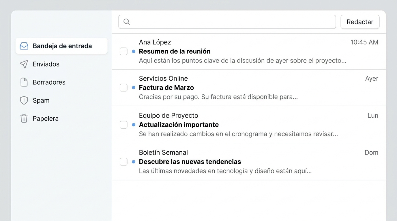 Bandeja de correo empresarial de Enucem