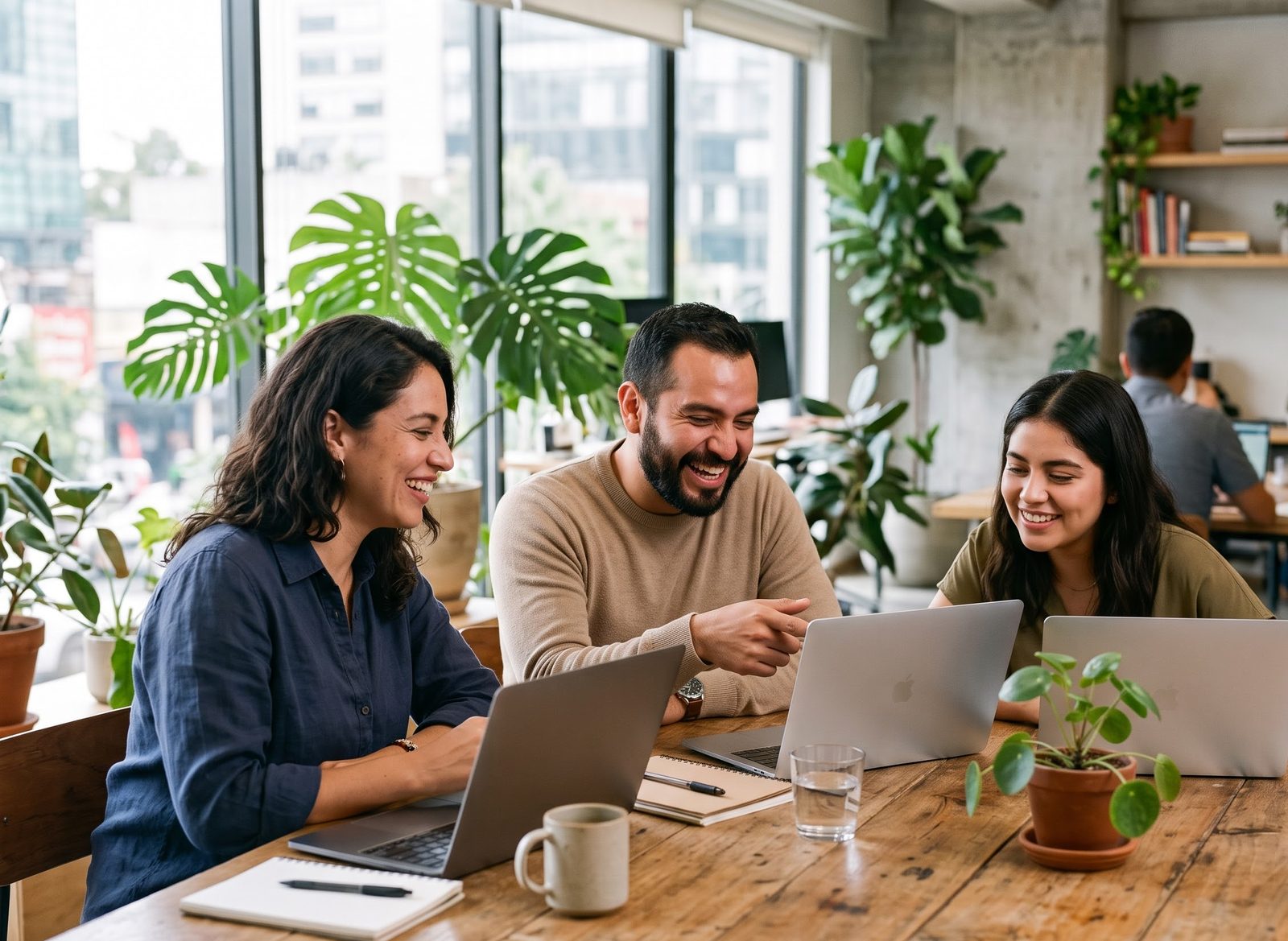 Equipo de trabajo colaborando