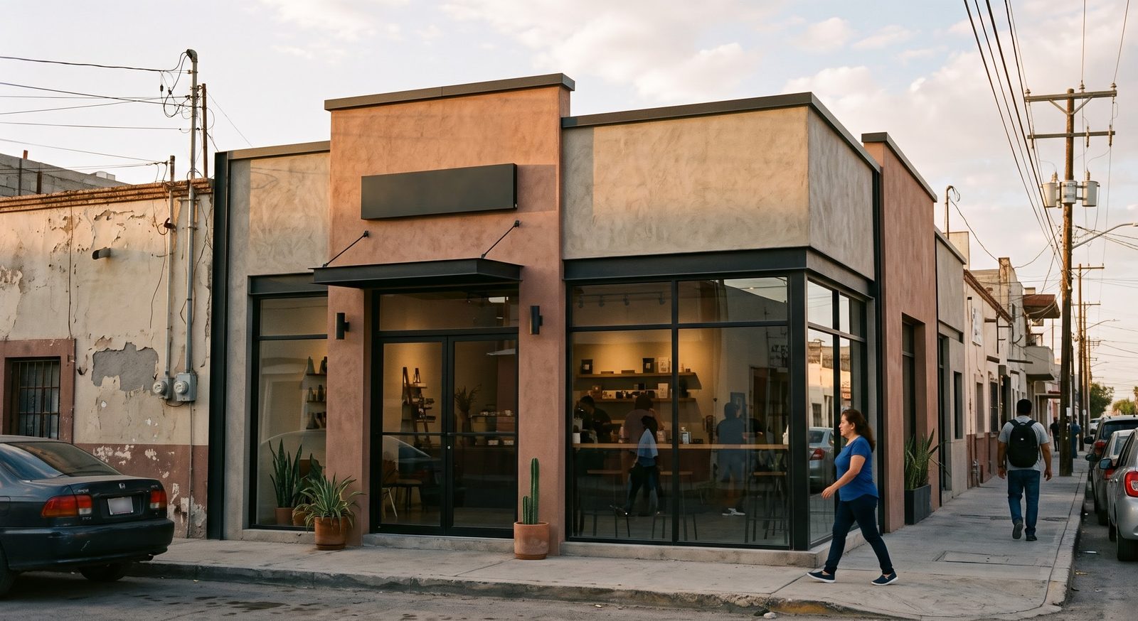 Fachada de un local en una calle de Tijuana